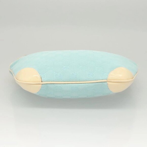GUCCI GG Canvas Shoulder Bag Light Blue Gold - Picture 5 of 16